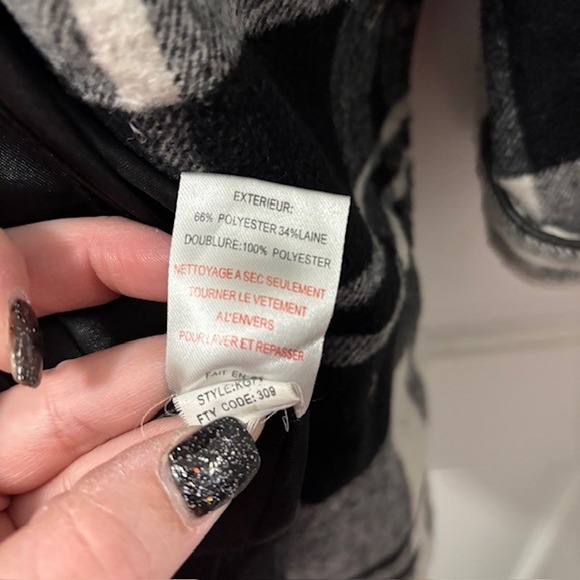 Ecko Red Womens Plaid Wool Blend Double Breasted Coat Jacket XL - Picture 5 of 9